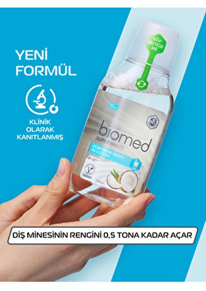 Superwhite Ağız Çalkalama Suyu 250 ml Bakteri Oluşumuna Karşı Koruma ve Beyazlatma
