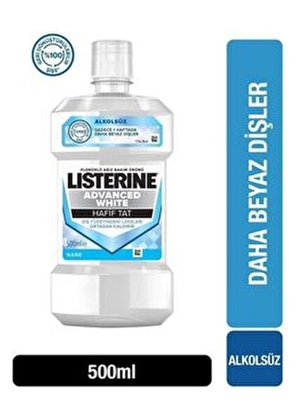 Advanced White Ağız Gargarası Alkol İçermeyen Hafif Tat 500 ml Dişleri Güçlendirir