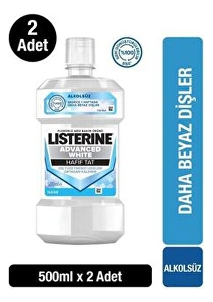Advanced White Ağız Bakım Suyu 500 ml x2'li Plak Çıkarma Etkisiyle Ferah Nefes fiyatları