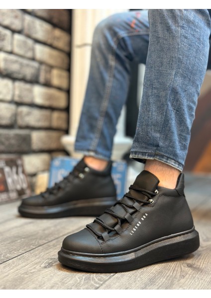 ET0312 Bağcıklı Yüksek Siyah Taban Erkek Tarz Spor Bot fiyatları