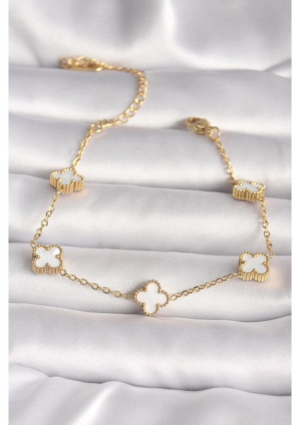 Bfs 316L Çelik Gold Renk Baby Boy Yonca Model Kadın Bileklik