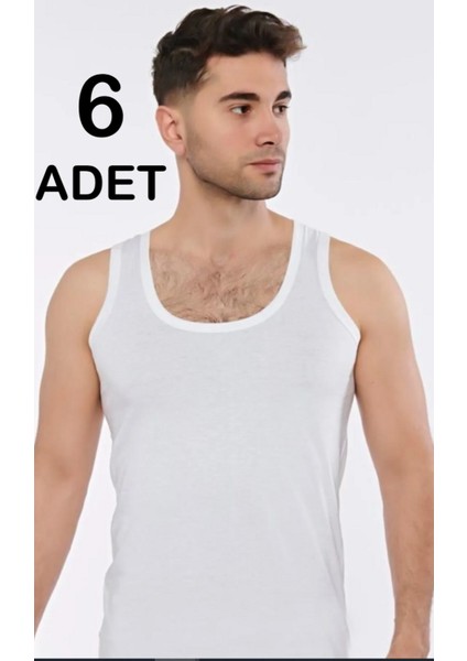 Inci Yıldız Erkek Penye Atlet -Beyaz - 6 Adet -%100 Pamuk