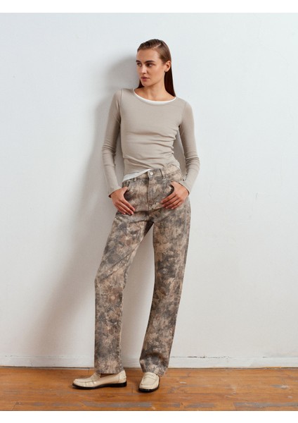 32053 Çift Görünümlü Uzun Kollu Top-Açık Çağla indirimleri