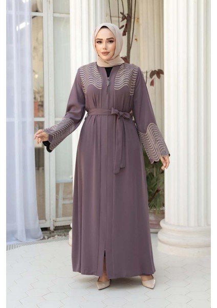 Desenli Gül Kurusu Tesettür Ferace 29105GK