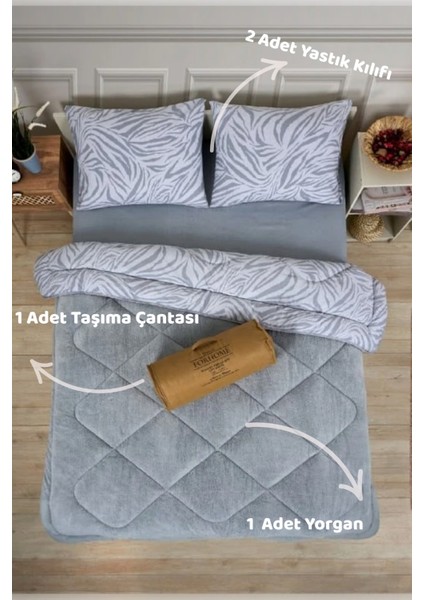 Çift Kişilik Yorgan Seti - Çift Taraflı Yorgan Takımı Kışlık Peluş Yorgan modelleri