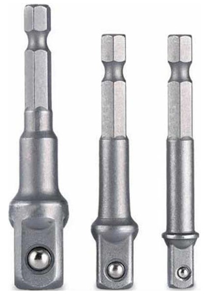 Hex Plus Lokma Adaptörü 3 Parça Set 1/4-3/8-1/2 mm DMX4712