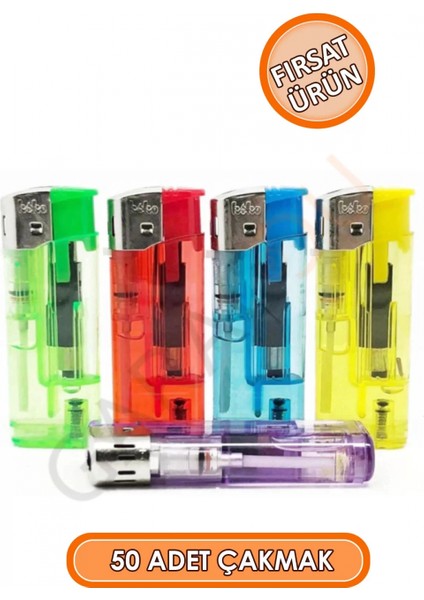 Koko Manyetolu Çakmak 50 Li Şeffaf Cam Doldurulabilir