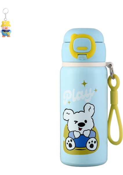 Sevimli Sıçrayan Paslanmaz Çelik Termos Bardak Kız Öğrenci Okula Pipetli Su Bardak Erkek Yüksek Görünümlü Karikatür Çocuklar (Yurt Dışından)