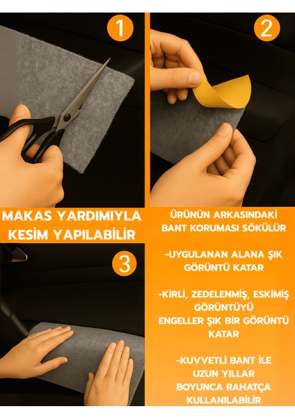 Kendinden Yapışkanlı Bagaj Kaplaması Keçe Oto Zemin Kapı Çatı Dayanıklı Uzun Ömürlü Araç Kaplama 3mm modelleri