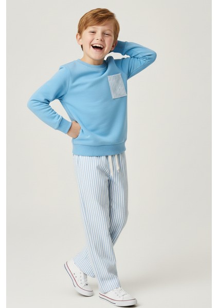Erkek Çocuk Çizgili Cepli Eşofman Takımı 2-10 Yaş fiyatları