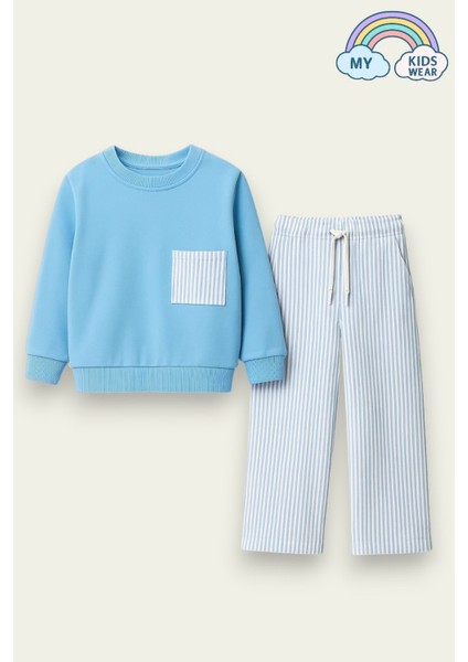 Erkek Çocuk Çizgili Cepli Eşofman Takımı 2-10 Yaş modelleri