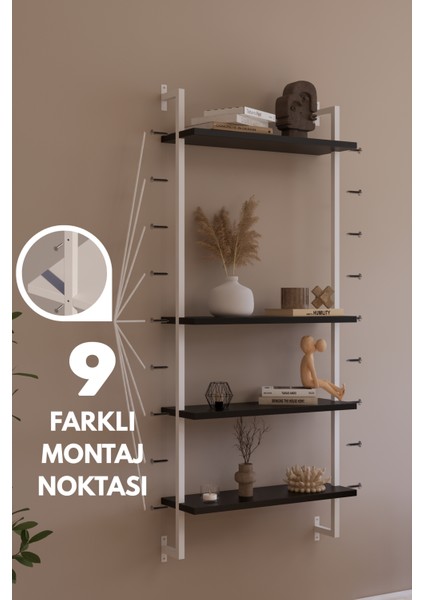 Modüler Model 4 Raflı Duvara Monte Kitaplık Duvar Rafı Aksesuar Rafı fırsatları