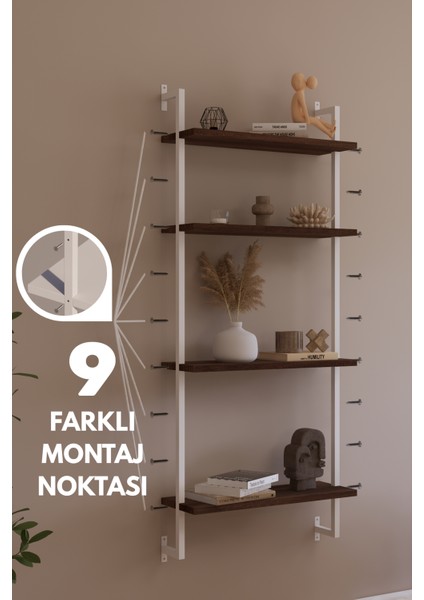 Modüler Model 4 Raflı Duvara Monte Kitaplık Duvar Rafı Aksesuar Rafı modelleri