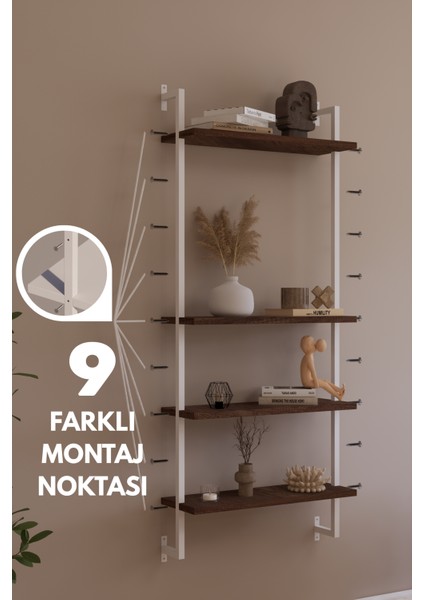 Modüler Model 4 Raflı Duvara Monte Kitaplık Duvar Rafı Aksesuar Rafı fırsatları