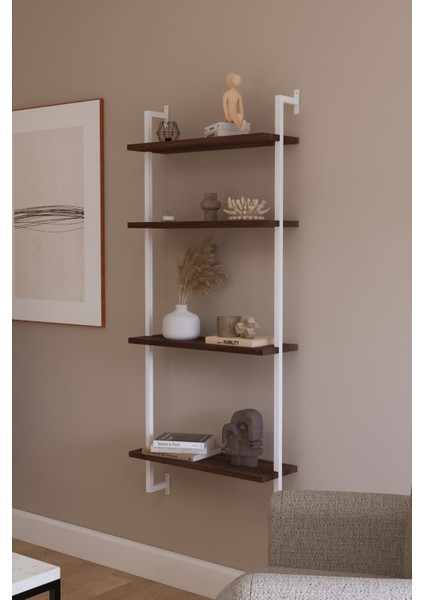 Modüler Model 4 Raflı Duvara Monte Kitaplık Duvar Rafı Aksesuar Rafı