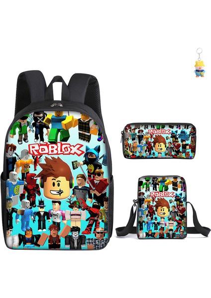Roblox Öğrenci Okul Çantası Ilkokul ve Ortaokul Öğrencileri Sırt Çantası Üç Parçalı Set (Yurt Dışından)