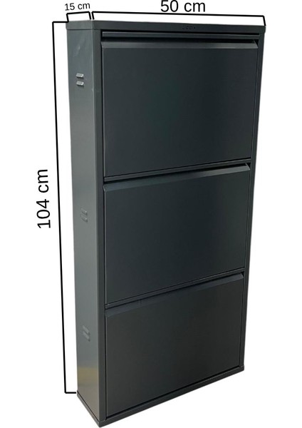 Metal Ayakkabılık 3 Lü Antrasit Ral 7016