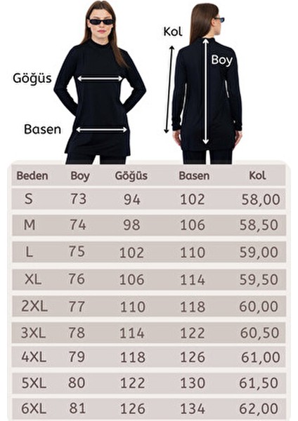 Kadın Viskon Dik Yaka Tunik Uzun Kol Düz Desen Siyah Renk