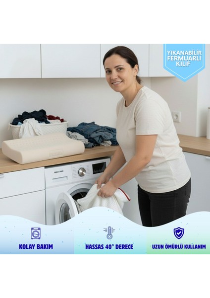 2'li Flex Tam Ortopedik Visco Konforlu Uyku Yastık Kampanyası, Ortopedik, 60 X 40 X 14/11, Açık Mavi indirimleri