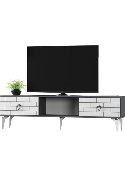 Varnact Tv Sehpası Antrasit-Beyaz fiyatları