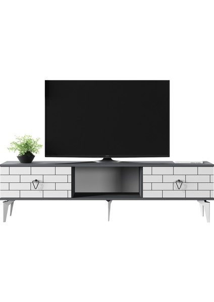 Varnact Tv Sehpası Antrasit-Beyaz modelleri