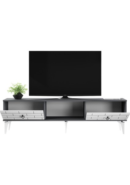 Varnact Tv Sehpası Antrasit-Beyaz indirimleri