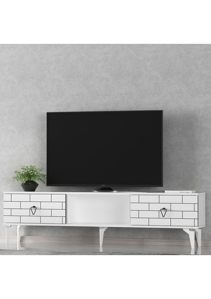 Varnact Tv Sehpası Beyaz-Beyaz
