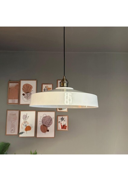 Açe Beyaz Tekli Eskitme Lale Başlık Avize Retro Sarkıt Ofis Showroom Salon Mutfak Avizeleri fiyatları