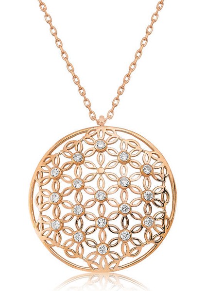 925 Ayar Gümüş Yaşam Çiçeği Kadın Gümüş Kolye