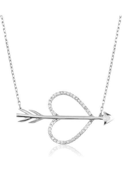 925 Ayar Gümüş Aşk Oku Kadın Gümüş Kolye