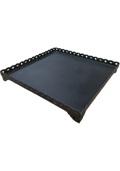 Lazer Kesim Mat Siyah Döküm Soba ve Şömine Altlığı 65X65 cm Sac Kalınlığı: 2 mm modelleri