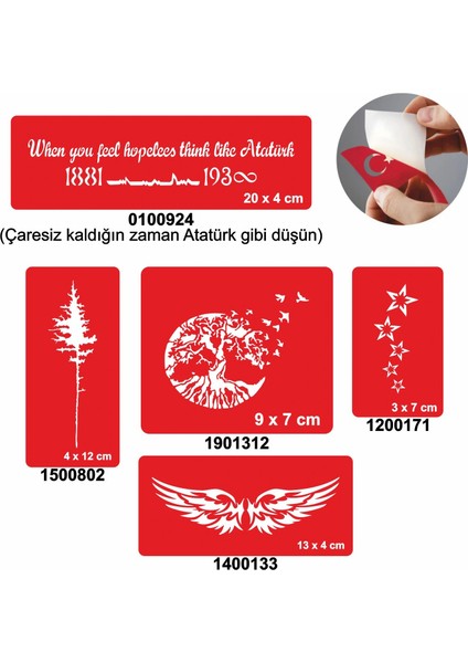 Ağaçlar 5'li Set Geçici Dövme Kına Şablonu