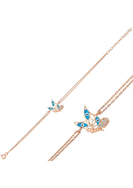 ​925 Ayar Gümüş Rose Kelebek Kadın Bileklik fiyatları