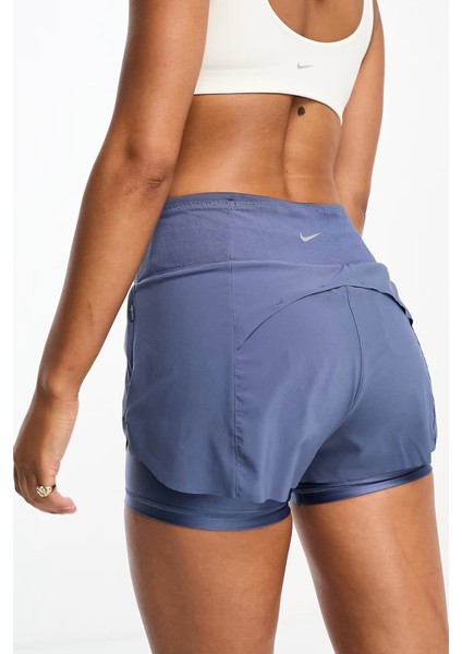 Dri Fit Swift 3in 2N1 Short Kadın Reflektörlü 3 Cepli Taytlı Şort Mavi fırsatları