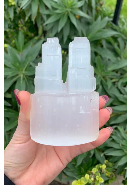 Doğal Beyaz Selenit Ikiz Kule 10 cm fiyatları