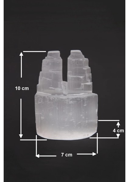 Doğal Beyaz Selenit Ikiz Kule 10 cm indirimleri