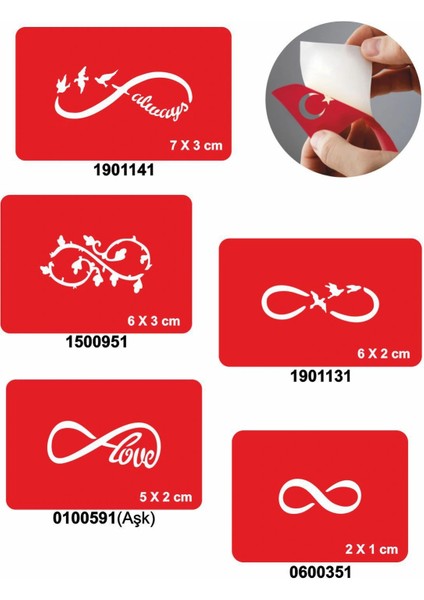 Sonsuzluklar 5'li Set Geçici Dövme Kına Şablonu