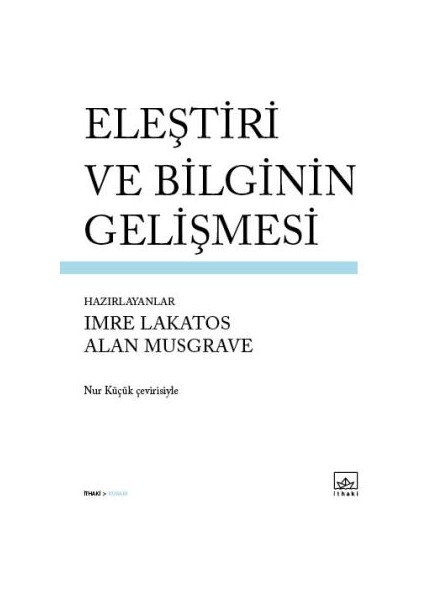 Eleştiri ve Bilginin Gelişmesi