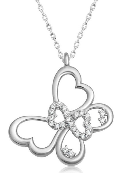 925 Ayar Gümüş Sonsuzluk Kelebek Kadın Gümüş Kolye