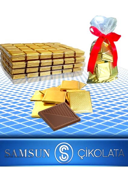 100 Adet (600 Gr) Gold Sargılı Madlen Çikokata modelleri