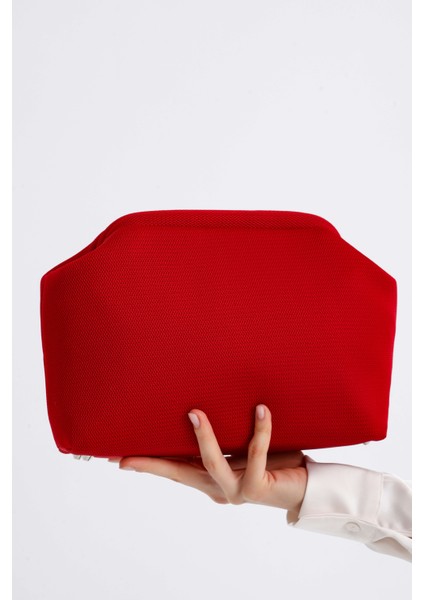 Kadın Kırmızı Clutch Portföy El Çantası