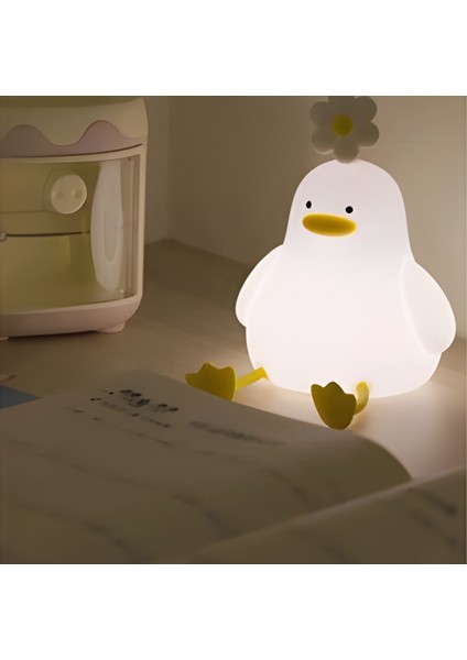 Sevimli Ördek Şeklinde Gece Lambası – LED Silikon Lamba | Çocuk ve Bebek Odası Için Dokunmatik Işık modelleri