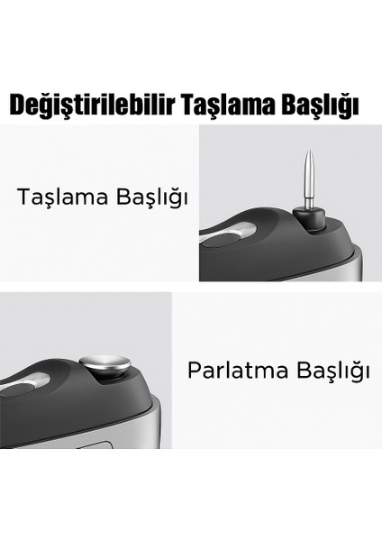 Elektrikli Tırnak Bakım Seti – Type-C Şarjlı, LED Işıklı, Değiştirilebilir Başlıklar, 3 Saat Kesintisiz Kullanım modelleri