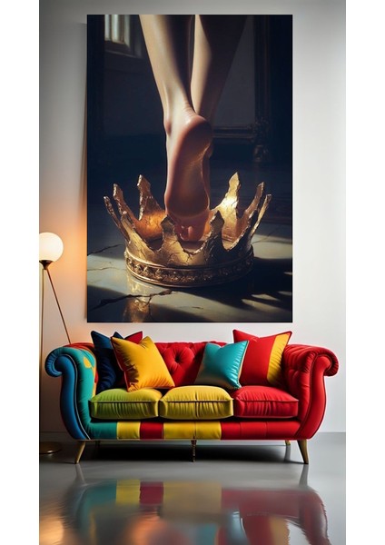 Düşmüş Taç V1 Ev Duvar Salon Güzellik Salonu Ofis Dükkan Dekarasyon Kanvas Tablo