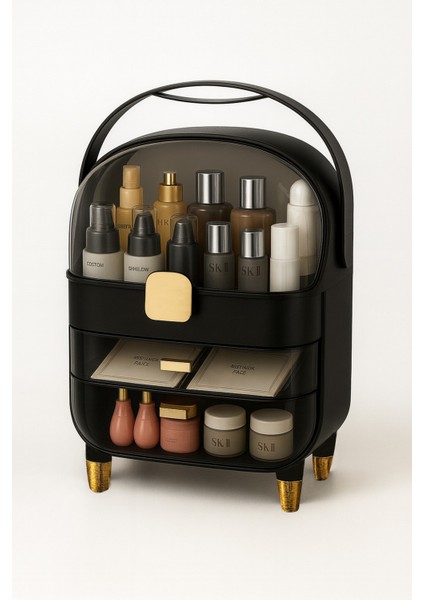 3 Katlı Çekmeceli Makyaj Organizeri Makyaj Takı ve Kozmetik Ürün Düzenleyici Darbeye Dayanıklı fiyatları
