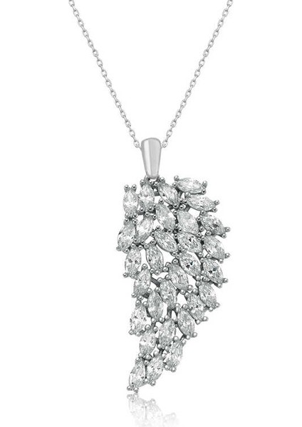 ​925 Ayar Gümüş Melek Kanadı Kadın Gümüş Kolye