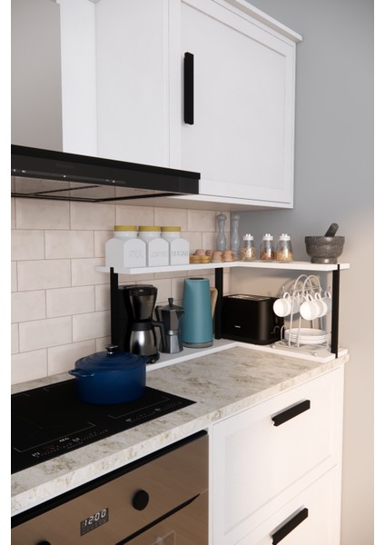 Mutfak Rafı, Düzenleyici, Kahve Köşesi, Baharatlık, 2 Yüksek Raflı Tezgah Üstü Organizer, Tabaklık fırsatları