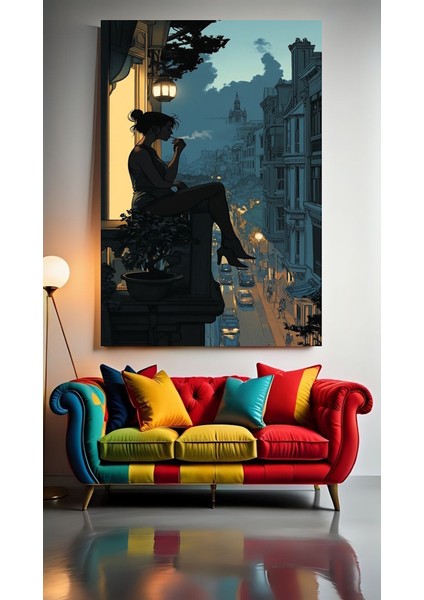 Balkon Keyfi V1 Ev Duvar Salon Güzellik Salonu Ofis Dükkan Dekarasyon Kanvas Tablo