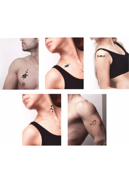 Kalp Kalbe 5'li Set Geçici Dövme Kına Şablonu fiyatları