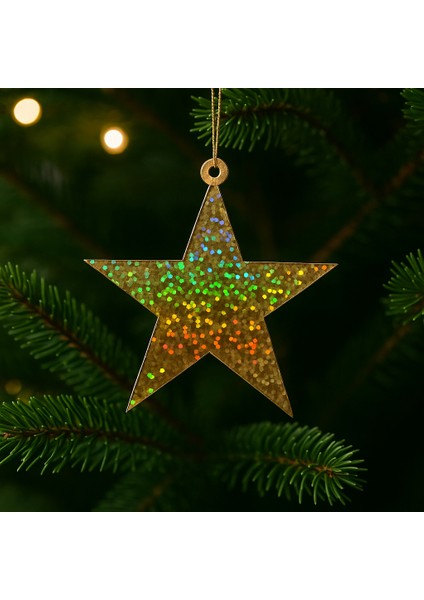 5’li Altın Hologram Yılbaşı Ağacı Süsü Seti – Parlak Holografik (Ipli , 5 Farklı Model) fırsatları